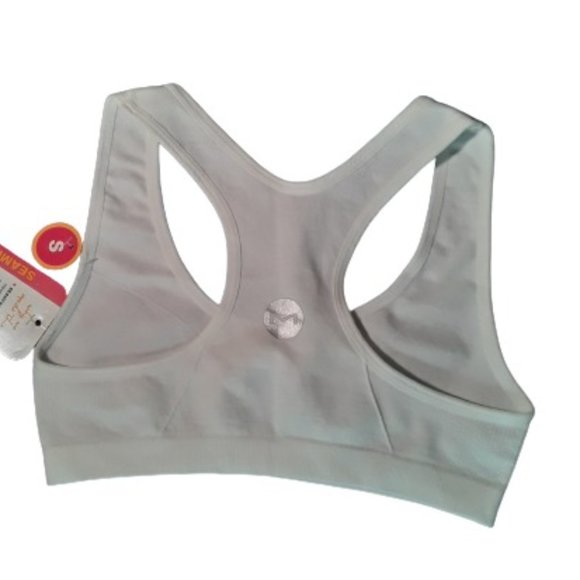 Maidenform Girls White SEAMFREE Racerback Sports Bra Size Small - Picture 2 of 4